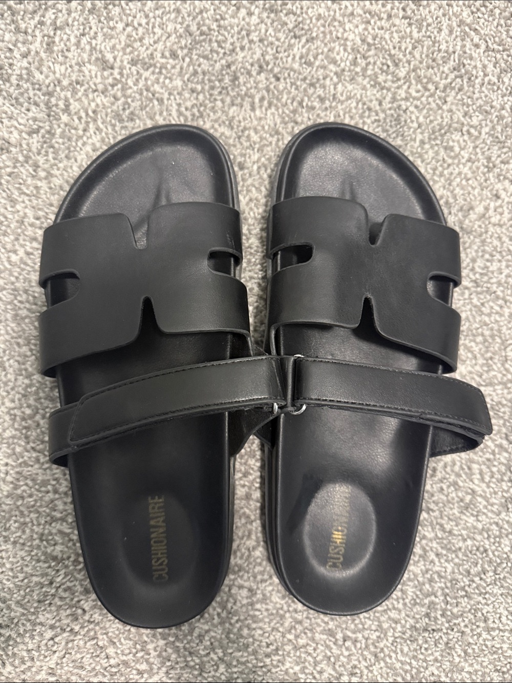 Black Cushioned Slide Sandals